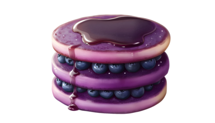 Stack of Blueberry Pancakes with Syrup