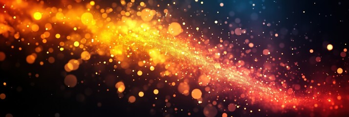 Fototapeta premium Abstract Cosmic Nebula: Fiery Orange and Red Energy Stream.