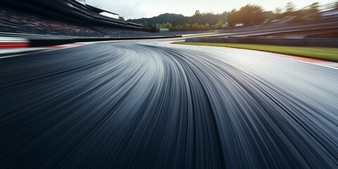 Obraz premium High-End Top-Down View of a Race Track with Motion Blur and Speed