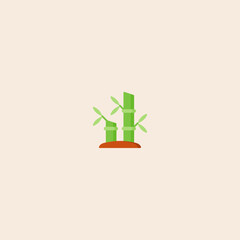 Bamboo icon flat vector design. 