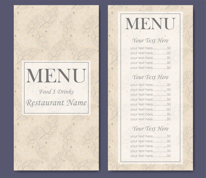 Floral elegant restaurant template. Cafe identity. Vintage creative food template - Powered by Adobe