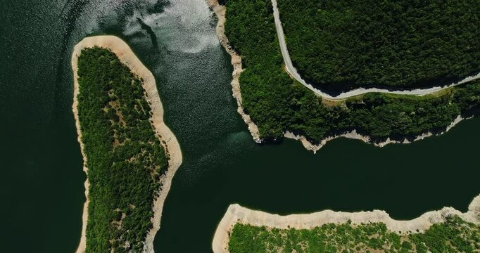 Rafting Grounds River Turn Meandre Visual Current Direction Hot Summer Day Vucha Reservoir Bulgaria