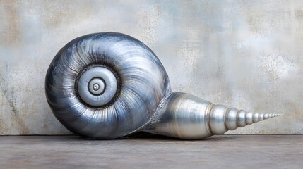 Metallic Snail Shell Abstract Art Still Life