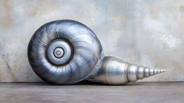 Metallic Snail Shell Abstract Art Still Life
