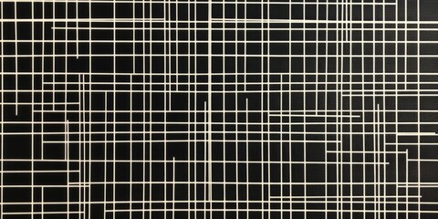 Abstract black and white geometric pattern with intersecting lines, ideal for modern design and artistic backgrounds.