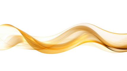 3d rendering wave golden band Flowing abstract, isolated on transparent background.