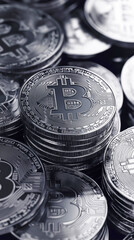 Stack of digital currency coins