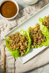 Healthy Asian Chicken Lettuce Wraps
