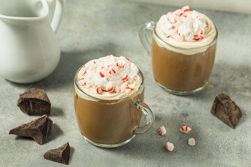 Warm Festive Peppermint Mocha Latte