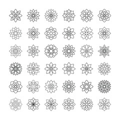 Set of Flower Mandala Vector Art.