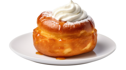 Baba au Rhum, isolated on transparent background.
