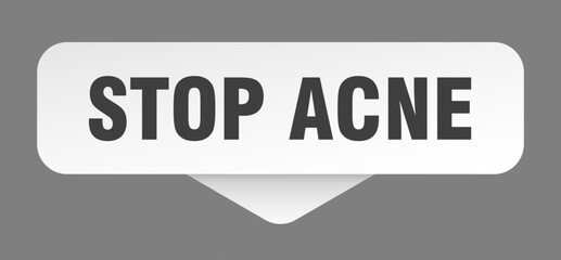 stop acne sticker. stop acne sign isolated on gray background