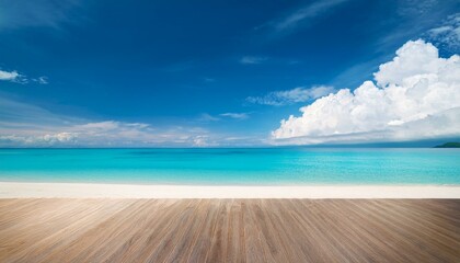Fototapeta premium beautiful tropical beach with blue sky and white clouds abstract texture background copy space of summer vacation and holiday business travel concept