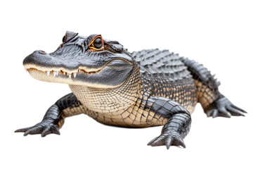Obraz premium A small crocodile is laying on its back with its mouth open