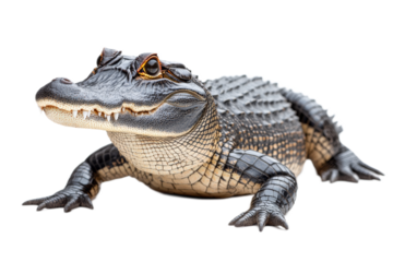 A small crocodile is laying on its back with its mouth open