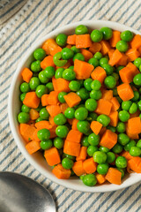 Organic Raw Steamed Frozen Green Peas and Carrots