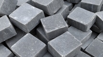Grey Concrete Cube Blocks Stacked Texture Background