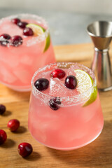 Boozy Refreshing Pink Cranberry Margarita Cocktail