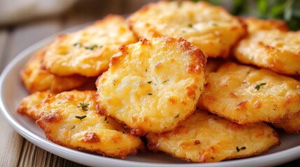 Fototapeta premium Delicious cheddar cheese biscuits perfectly baked for a savory snack