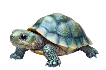 Obraz premium Realistic Illustration of a Tortoise with Detailed Shell Patterns