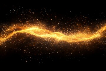 Obraz premium Glowing Golden Wave Abstract Art