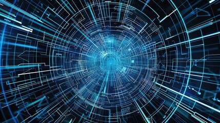 Obraz premium The Alluring Allure of a Captivating Blue Line - Segment Technology Background