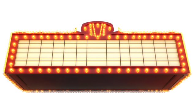 Theater Marquee with Bright Lights