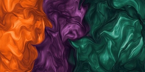 Fototapeta premium Color Therapy Month Colorful abstract swirling patterns with orange, purple, and green hues