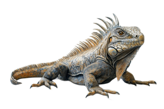 A lizard with long, sharp spikes on its head and tail