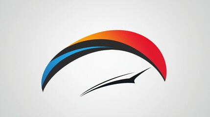 Dynamic curved logo design with a blend of colors representing innovation and creativity in modern branding. Generative AI