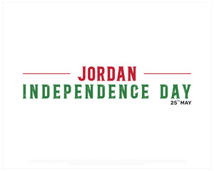 JORDAN Independence Day vector design on a white background, Independence Day of Jordan, Typographic Design of JORDAN National Day
