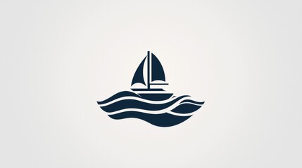 Fototapeta premium Sailboat gliding across calm waves in serene waters, surrounded by clear skies during midday. Generative AI