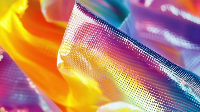 A vibrant closeup of a stack of sustainable bubble mailers made from recycled materials featuring their smooth surface and distinctive textures that make them stand out.