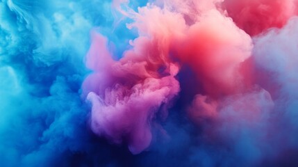 A captivating image of colorful smoke swirls in shades of blue and pink, creating an ethereal atmosphere. Perfect for artistic projects and backgrounds.