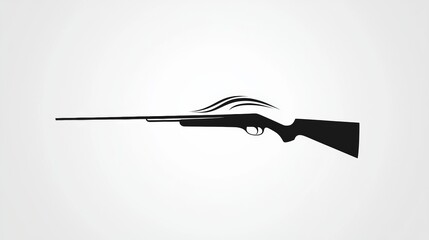 Stylish silhouette of a hunting rifle with elegant lines and details showcasing precision and craftsmanship. Generative AI