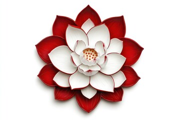 Fototapeta premium Delicate flower with striking red and white petals showcasing a blend of beauty and enchantment suitable for special occasions such as birthdays and holidays