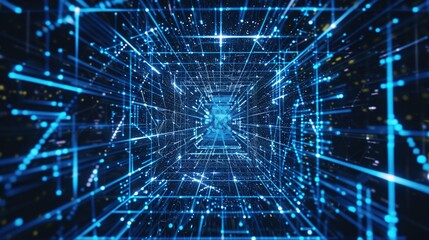 Obraz premium The Alluring Allure of a Captivating Blue Line - Segment Technology Background