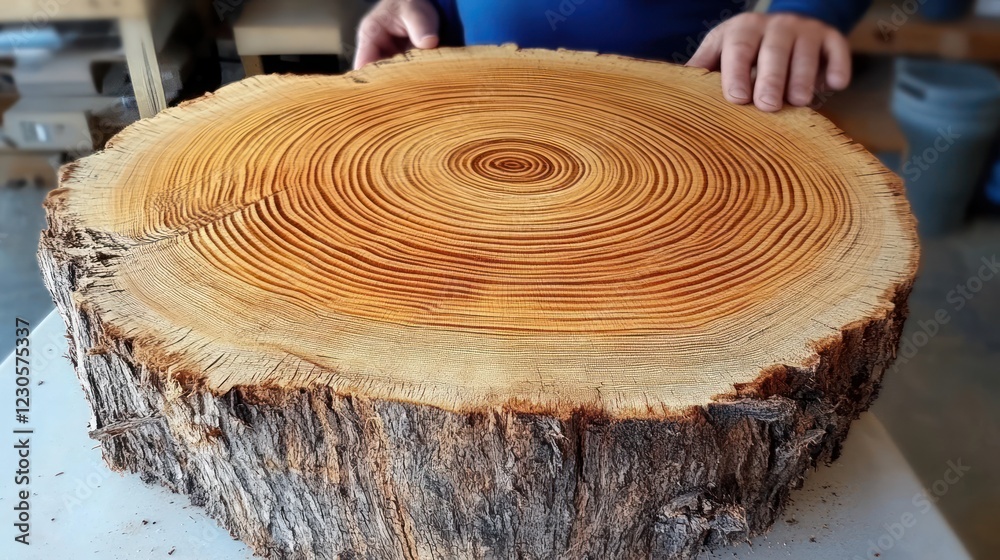 Poster tree trunk cross section showing growth rings