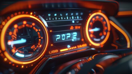 Futuristic Holographic Vehicle Charging Interface in Electric Car Interior Design