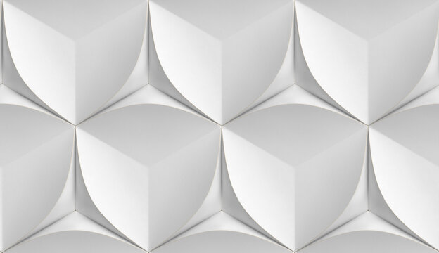 Symmetrical 3D Design with White Geometric Patterns