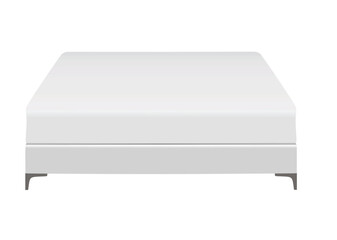 White  double bed. vector illustration