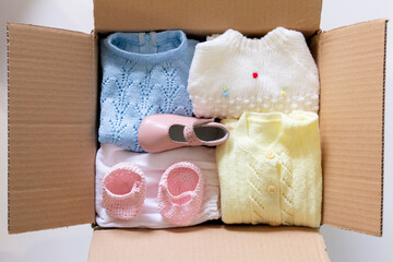 Organizing Baby Clothes for Resale, Knits and Shoes in a Box