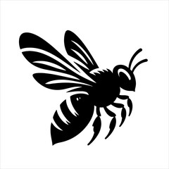 Vector  honey bee silhouette