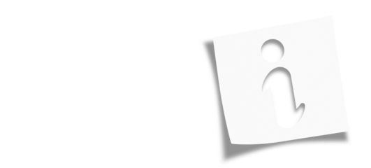 Note paper with information sign on transparent background