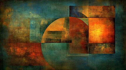 Abstract Geometric Art Canvas Texture Background Warm Tones