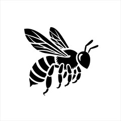 Vector  honey bee silhouette