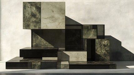 Abstract Geometric Stone Structure Minimalist 3D Render