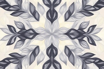 Fototapeta premium Abstract leaf and flower design on fabric texture background.