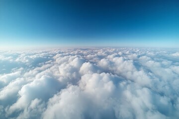 Fototapeta premium Aerial View of Cumulus Clouds Above Horizon