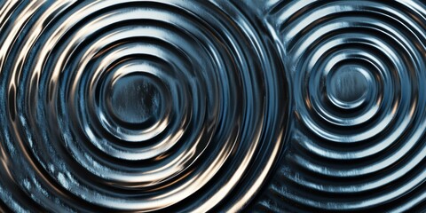 Obraz premium Abstract metallic ripples create a visually striking pattern, suitable for modern design themes, technology, and art.